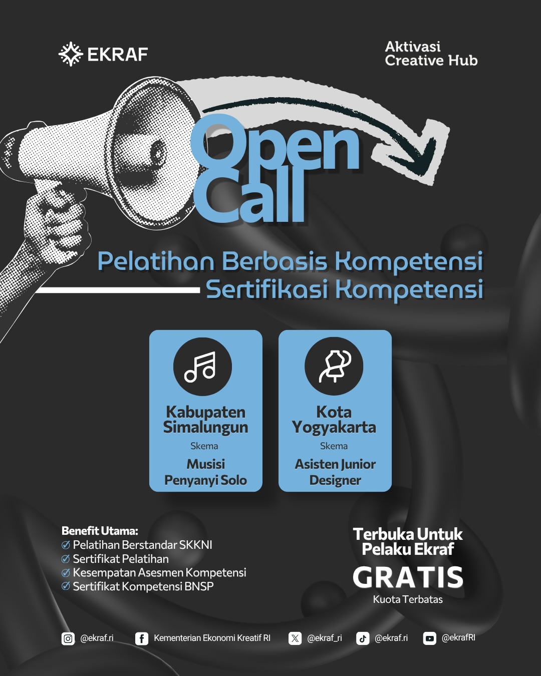 Kemenekraf Buka Pelatihan Musik dan Fesyen Gratis 2026 di Simalungun dan Yogyakarta
