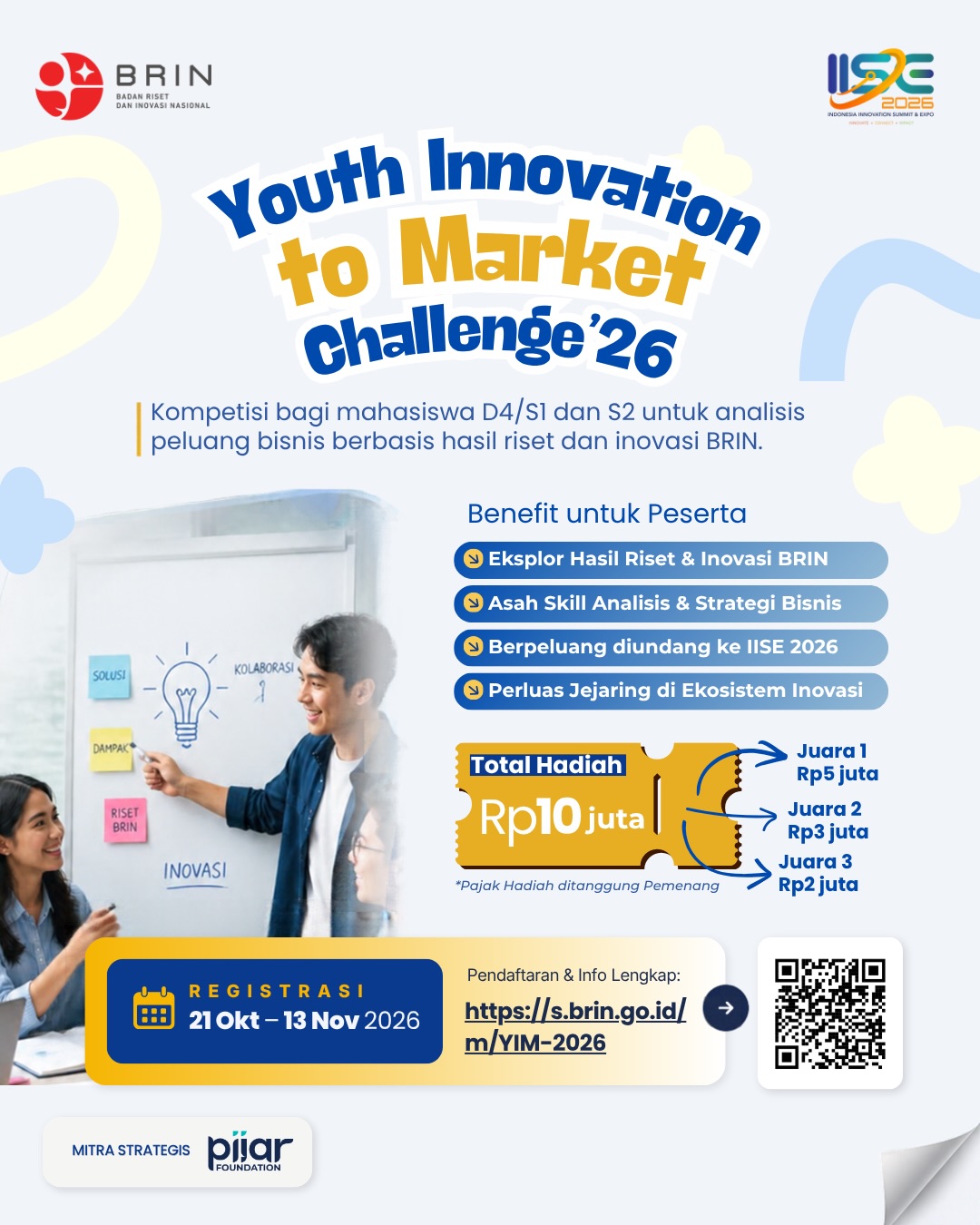 BRIN Buka Youth Innovation to Market 2026 untuk Mahasiswa, Total Hadiah Rp10 Juta