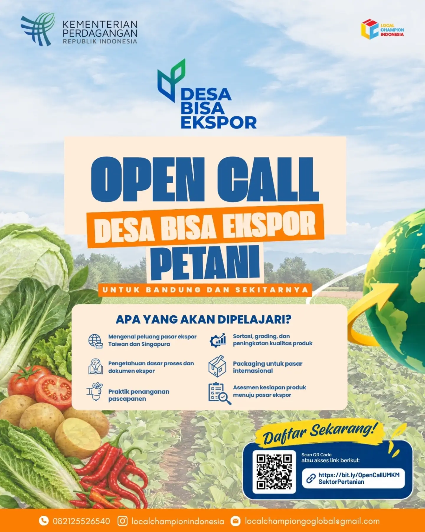 Kemendag Gelar Open Call Desa Bisa Ekspor 2026 untuk 50 Petani Sayuran di Bandung