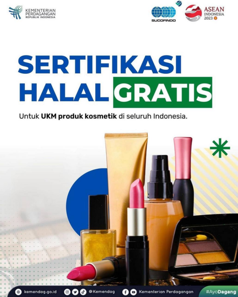 Sertifikasi Halal Gratis Untuk UKM Produk Kosmetik di Seluruh Indonesia