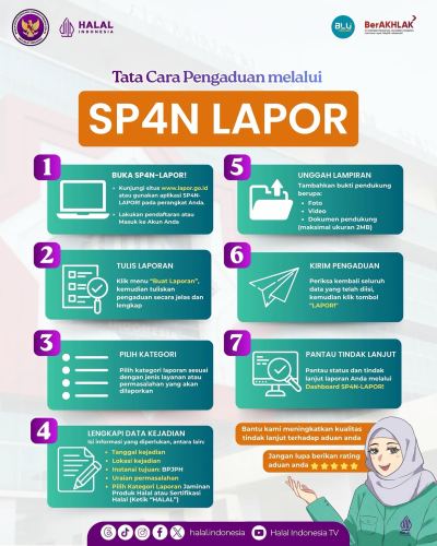 Cara Mudah Sampaikan Aduan Layanan Sertifikasi Halal Lewat SP4N-LAPOR!