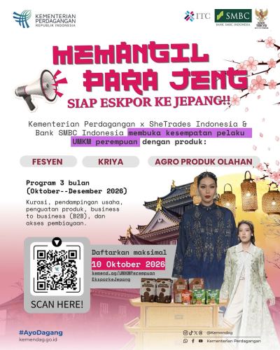 Kemendag Buka Pendampingan Ekspor Jepang 3 Bulan untuk UMKM Perempuan