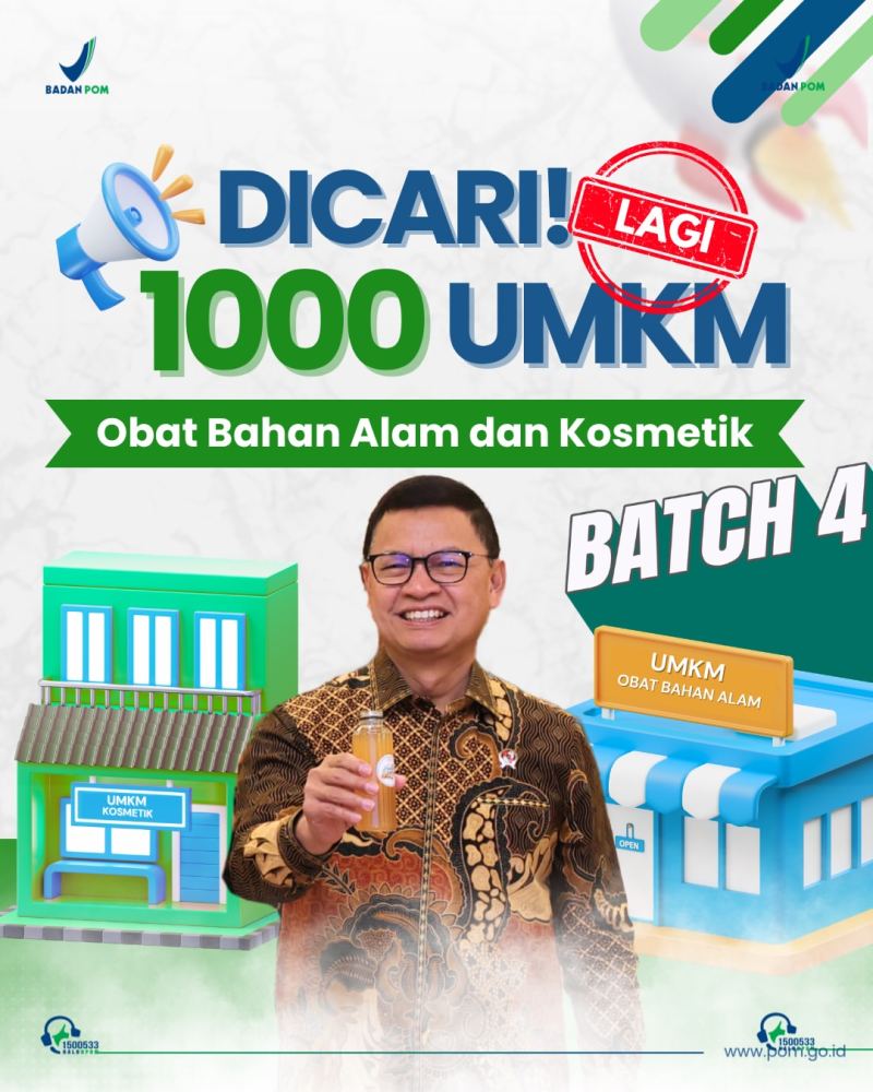 BPOM Buka PROAKTIF Batch 4 2026 untuk 1.000 UMKM, Daftar Sebelum 10 November