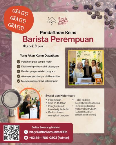 Kelas Barista Gratis Khusus Perempuan Dibuka di Jakarta, Ini Syarat dan Cara Daftarnya
